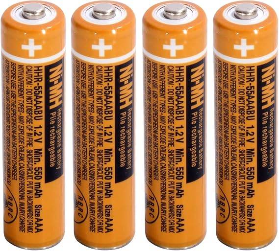 AAA Rechargeable Batteries for Panasonic Cordless Phones 4-Pack,NiMH 1.2v