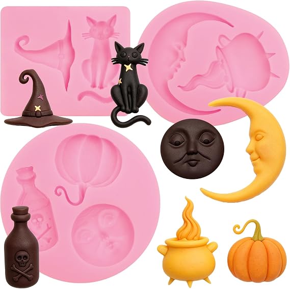 Halloween Silicone Fondant Molds Set of 3, Cake Decorating