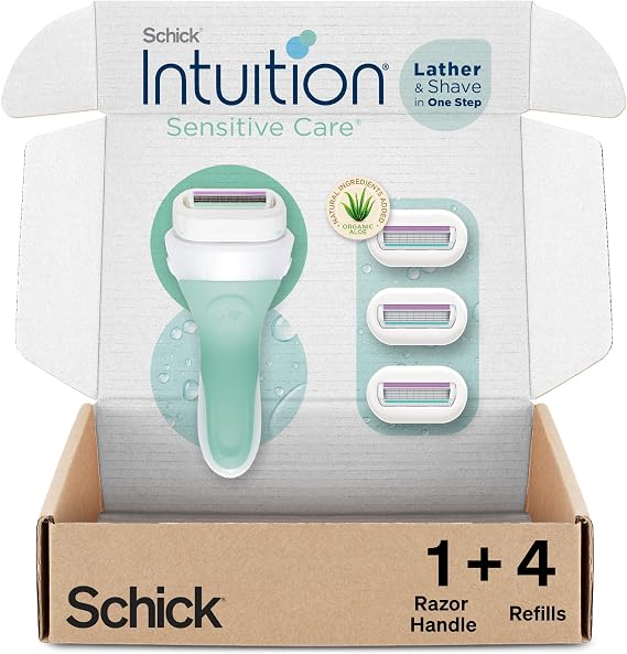 Schick intuition Sensitive Razor for Women with 4 Sensitive Skin Refills