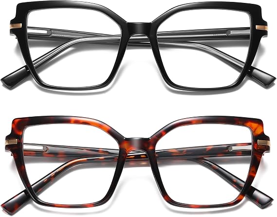 LKEYE Square Reading Glasses Women Cateye Blue Light Blocking Readers Stylish Spring Hinge Designer Trendy Eyewear LK6095