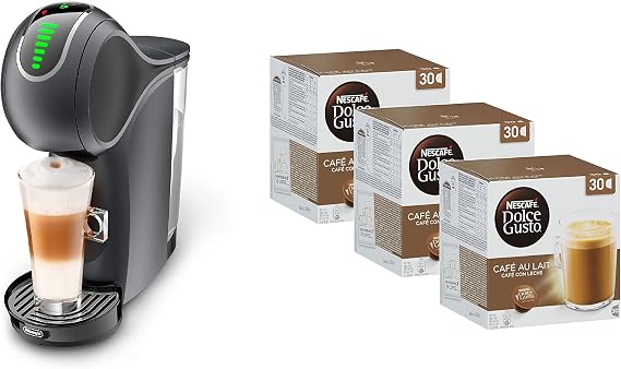 De'Longhi Nescafe Dolce Gusto Genio S Touch with Dolce Gusto Pods NDG Café au Lait 90 Pods