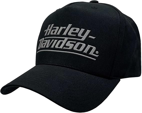 Harley-Davidson Mens Reflective H-D Curved Bill Snapback Adjustable Baseball Cap Black