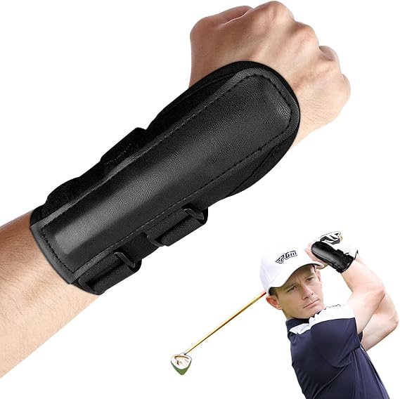 Golf Wrist Brace with Splint for Swing Alignment Golf Training Aid for Hand Gesture Correction Practice Tool Comfort Golf Wrist Hinge Trainer Wrist Support Brace for Beginners Golfers