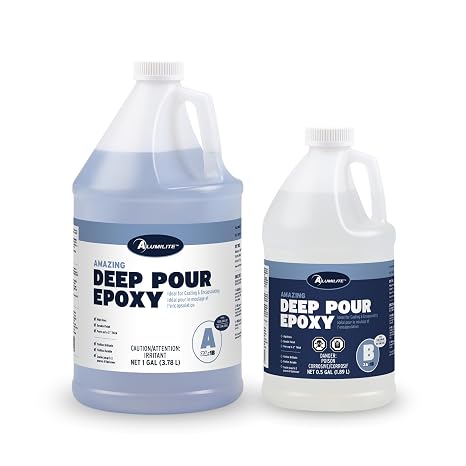 Alumilite Amazing Deep Pour Epoxy Resin Kit 1.5 Gallon, Ideal for 2" Pours