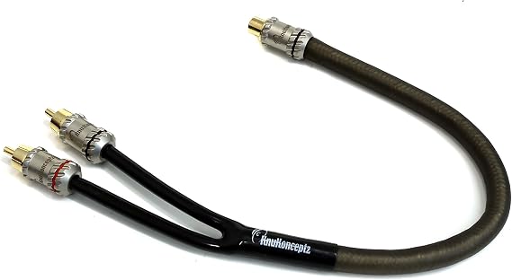 KnuKonceptz Krystal Kable Twisted Pair Triple Shield Y Adapter 1 Female 2 Male RCA Cable 1F2M