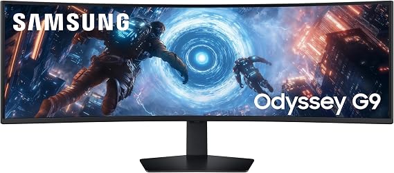 Samsung 49 Inch Odyssey G9 G91F DQHD Gaming Monitor - 144Hz, Curved 1000R, HDR 600, 1ms(GtG) AMD FreeSync Premium Pro, VA, 2 HDMI 1 DP, HAS, LS49FG910EUXXU