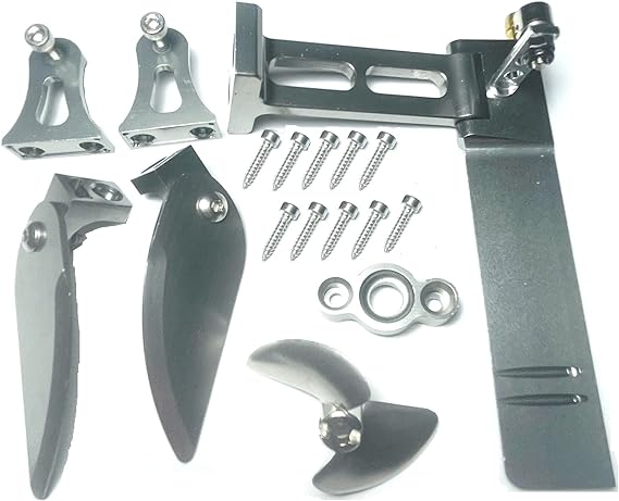 Upgrade All Metal Kit,Propeller,Rudder,Water Knife,Metal Fixed Parts for UDI Arrow RC Boat Parts,Upgrades Kit for UDIRC Arrow 5 005 UDI005 UDI022 RC Boat Upgrades.(Silver)