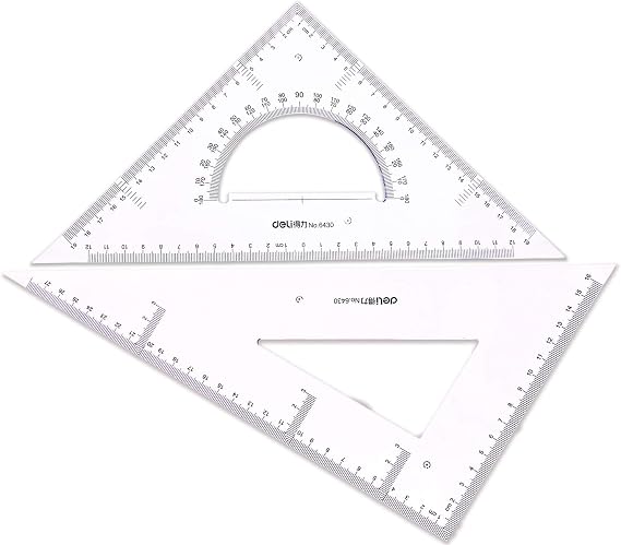 Large Triangle Ruler Square Set,Triangle Protractor,2 Pieces (Size 3)