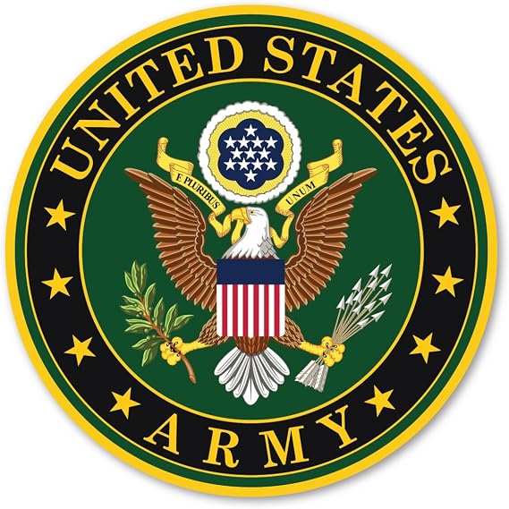 Army Seal Magnet by Magnet America Is 5" x 5" Made for Vehicles and Refrigerators
