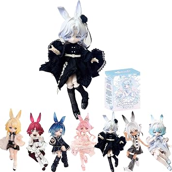 1/12 BJD Dolls Blind Box,Kawaii MJD BJD Dolls NAGI Series-4 The Untrammeled Traveler Series Ball Jointed Doll Collectable Action Figure Posable Dress Up Doll for Girls Gift Toys