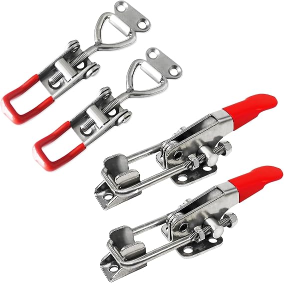 100% 304 Stainless Steel 2 Pack Toggle Latch Clamp 4001 & Self-Lock U-Bolt Toggle Clamp Latch 40323