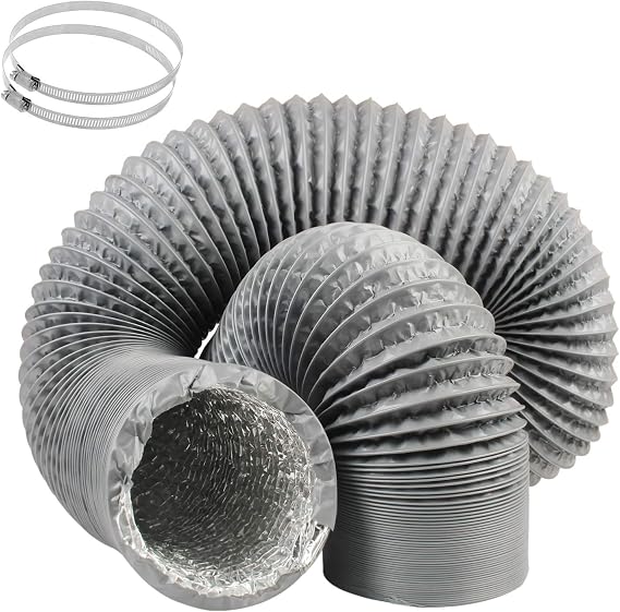 4 Inch 12 Feet 4-Layer Dryer Vent Hose with Clamps for HVAC & Dryer