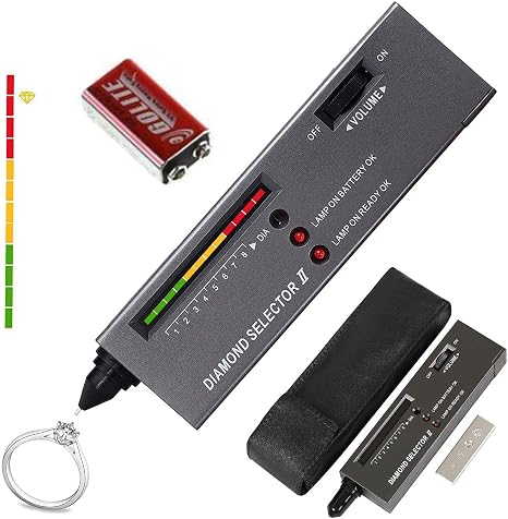 Best Precision Jewelry Diamond Test Pen Environmentally Friendly 9V Battery, High Precision Jewelry Diamond Tester, Suitable for Novice and Expert, Thermal Conductivity Meter (Black)