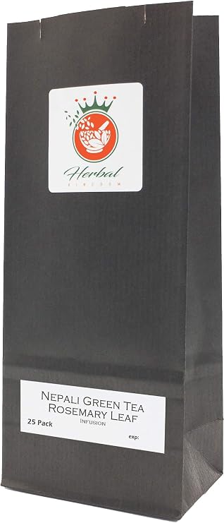 Rosemary Leaf and Green Tea Herbal Infusion (Nepali - 25 Unbleached Tea Bags - 50g)