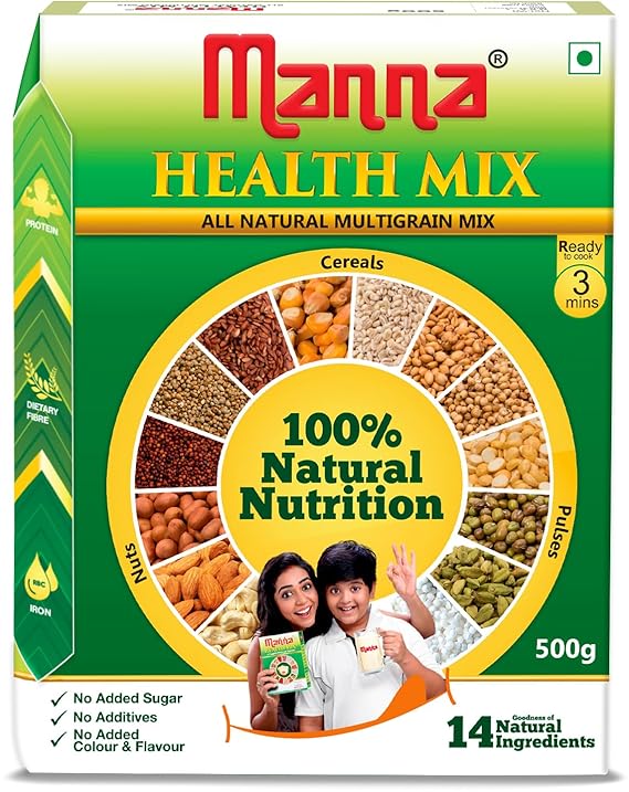 Manna Multigrains Health & Nutrition Drink - 500g (No Added Sugars & Preservatives)