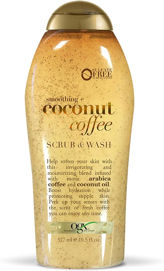 OGX Smoothing Coconut Coffee Scrub & Wash 577ML