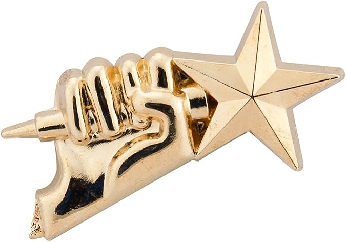 Knighthood Golden Star Torch Lapel Pin Badge Coat Suit Collar Accessories Brooch for Men
