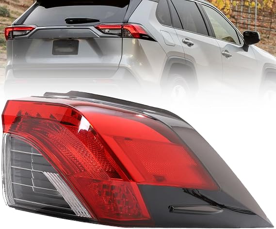 Right Outer Tail Light Compatible With 2019-2024 Toyota RAV4 | Right Passenger Side Halogen and LED Brake Tail Lamp W/O bulb Replace 81550-0R090 TO2805148