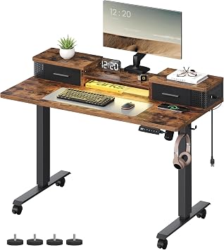 VASAGLE Electric Standing Desk , Rustic Brown