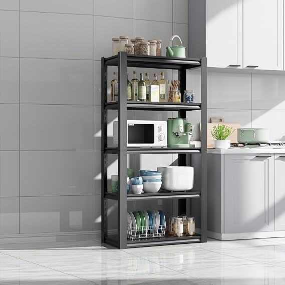 63''H Garage Shelving Heavy Duty, 1600LBS Storage Shelves, 5-Tier Adjustable Metal Shelve Storage Shelf Rack, Industrial Shelving Unit for Garage, Warehouse, Basement (23" W x 15.7" D x 63" H)