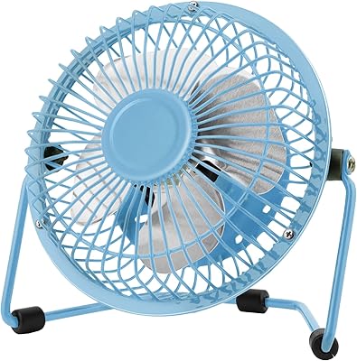 Chchmu USB Fan 6 Inch Mini USB Desk Table Fan Personal Portable Desktop Cooling Fan Powered by USB PC Netbook for Camping Home Office Outdoor Travel, Strong Wind, Blue