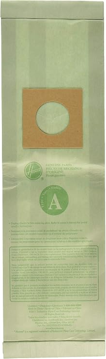 Hoover Vacuum Cleaner Bags for Upright Vacs, Pack of 3, Type A