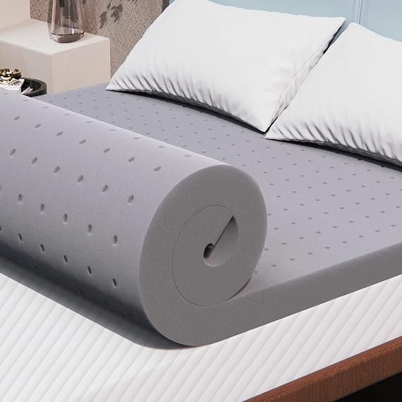 Maxzzz 2 Inch Memory Foam Mattress Topper Twin Size, Bamboo Bed Mattress Topper, Ventilated Mattress Pad CertiPUR-US Certified Plush