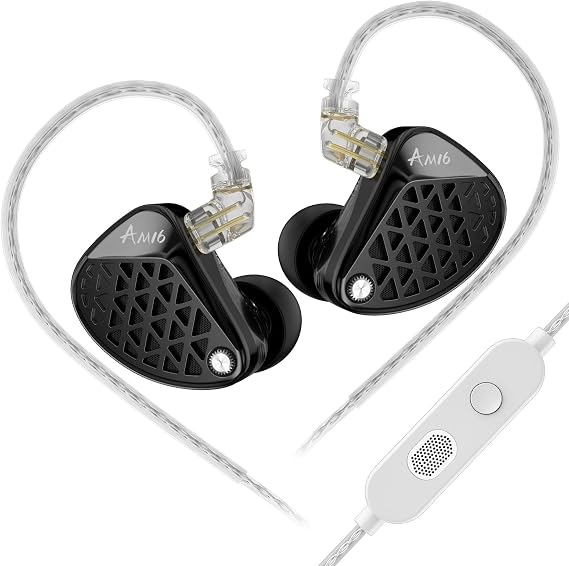 KZ AM16 16BA in Ear Monitor Headphones, 3.5mm Jack HiFi IEM with Mic