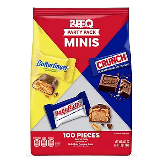 BeeQ Bag (100 ct.) Assorted Chocolate Candy Variety Pack - Bulk Halloween Candy Variety Pack - Fun Size Chocolate Candy Bars