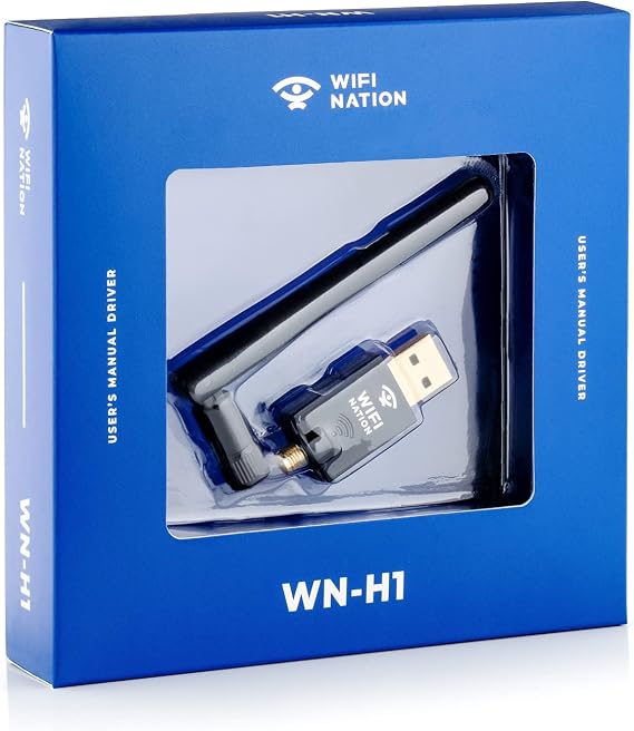 WiFi Nation 802.11ac AC600 Fast USB WiFi Adapter, Wireless dongle with 2dBi dipole SMA Antenna, chipset: Realtek RTL8811AU, Dual Band 2.4GHz or 5GHz, Windows, MacOS and Linux Supported