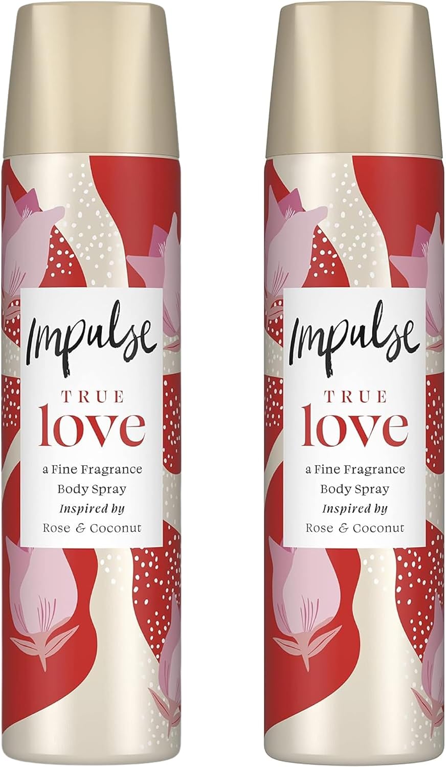 True Love Body Spray Set – Luxurious Rose & Coconut Fragrance, 75ml Each, Pack of 2 for Long-Lasting Freshness and Romance