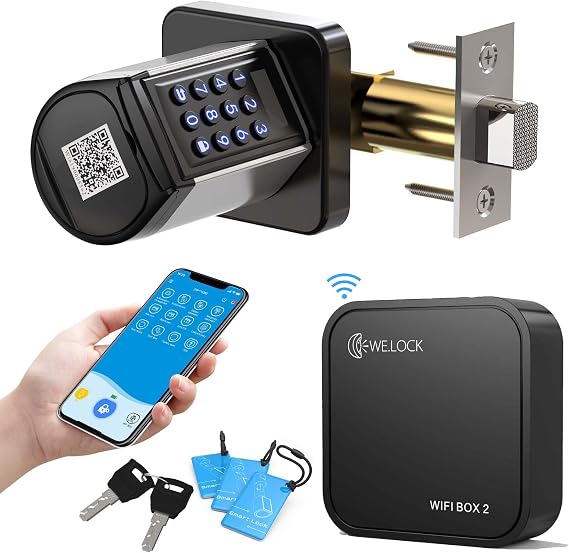 WELOCK WiFi Smart Deadbolt with App Control - Keyless Entry Door Lock for Front Door, Bluetooth APP Control,Password,IC Cards and Keys, Auto-Locking,Easy Installation for Home Security