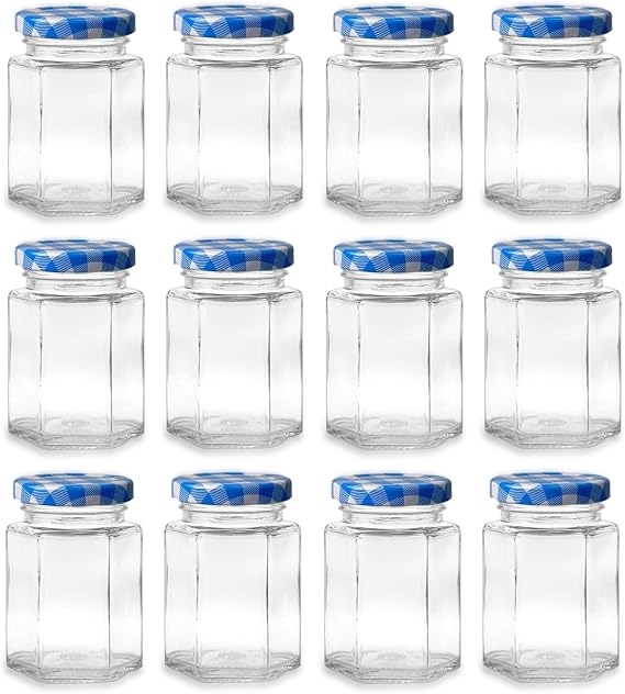 Hniuyun 100ml Small Glass Jam Jars with Lids, 12 Pack