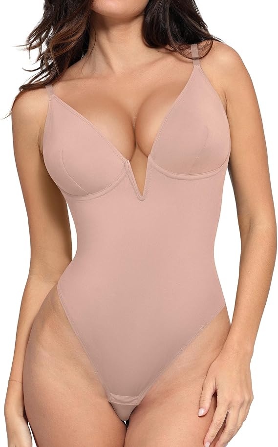 Popilush The Shapewear Bodysuits for Women - Tummy Control Shapewear with Underwire Strong Support for Large Bust