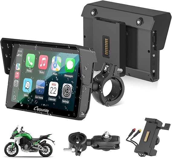 Carpuride W502S PRO 5" Motorcycle Wireless CarPlay Android Auto GPS Screen