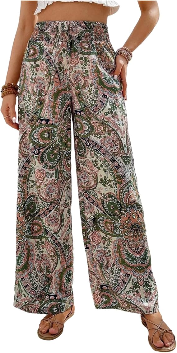 Palazzo Pants for Women 2024 High Waisted Boho Casual Loose Summer Wide Leg Pants