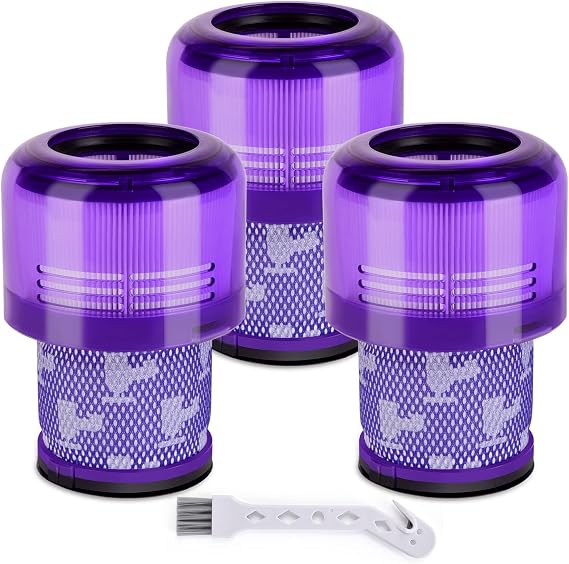 V15 Filter for Dyson V15 Detect V11 Animal V11 Torque Drive Cordless Vacuum | Part # 970013-02, for Dyson V11 Extra SV14 SV15 SV17 SV28 V22 SV47 Detect Submarine Vacuum, 3 Pack, NOT for V11 V15 Outsize