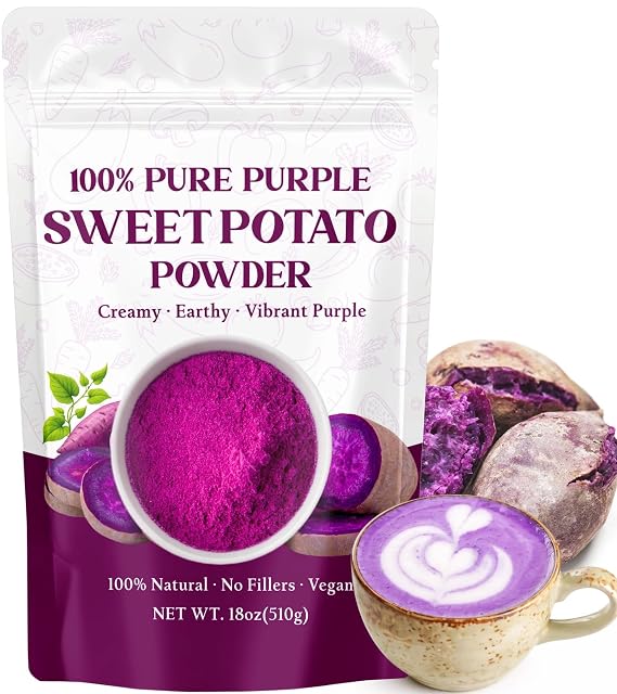 18oz Purple Sweet Potato Powder, 100% Pure Ube Powder for Baking & Drinks