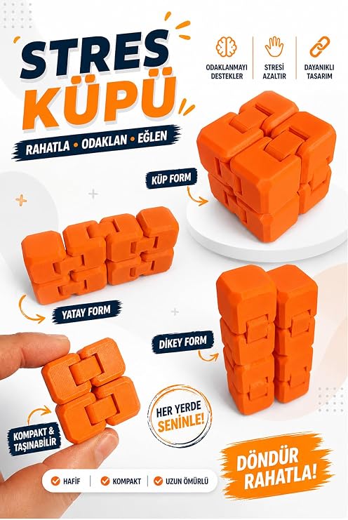 Infinity Cube Sonsuz Küp Stres Küpü Hareketli Küp, Anti Stres Oyuncak Katlanabilir Zihin Oyuncağı