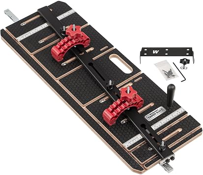 Woodpeckers Taper Sled, Table Saw Taper + Straight Line Jig, Perfect for Chair + Table Legs & Edge Jointing, Features 37" Miter Bar & 2 Hold-Down Clamps + Steel Fence TSL-32