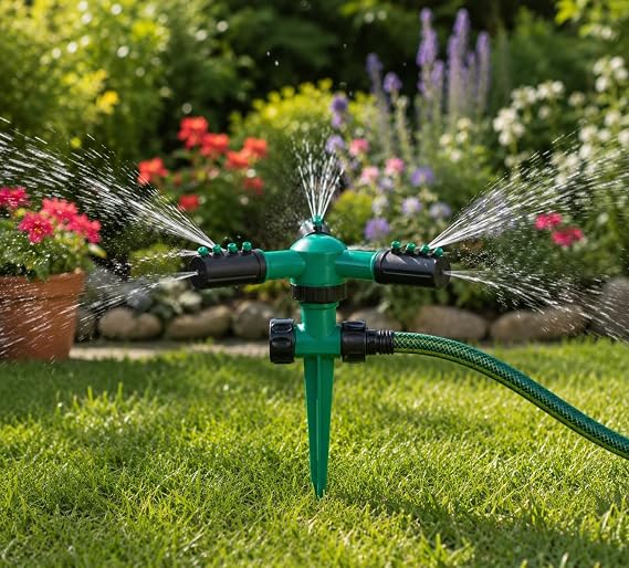 3-Piece Sprinkler 360° Rotation Automatic Irrigation System Garden Lawn rotary spray tool 1 pc