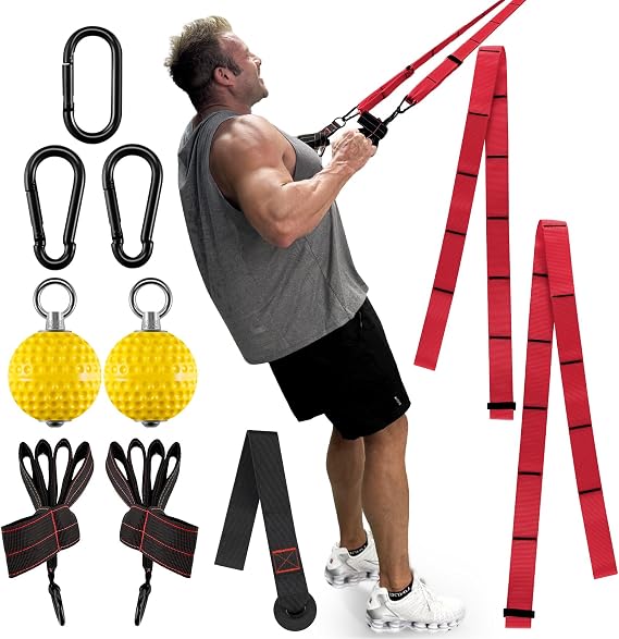 FitBeast Pull Up Ball Grips & Finger Straps Set Grip Balls for Dead Hangs, Pull Ups, Climbing & Home Gym Training