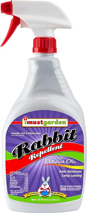 I Must Garden Rabbit Repellent: Natural Mint Scent Spray for Plants - 32oz