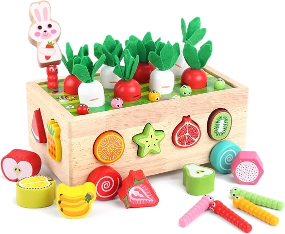 Toddlers Montessori Wooden Educational Toys for Boys Girls Age 1-3 Year Old