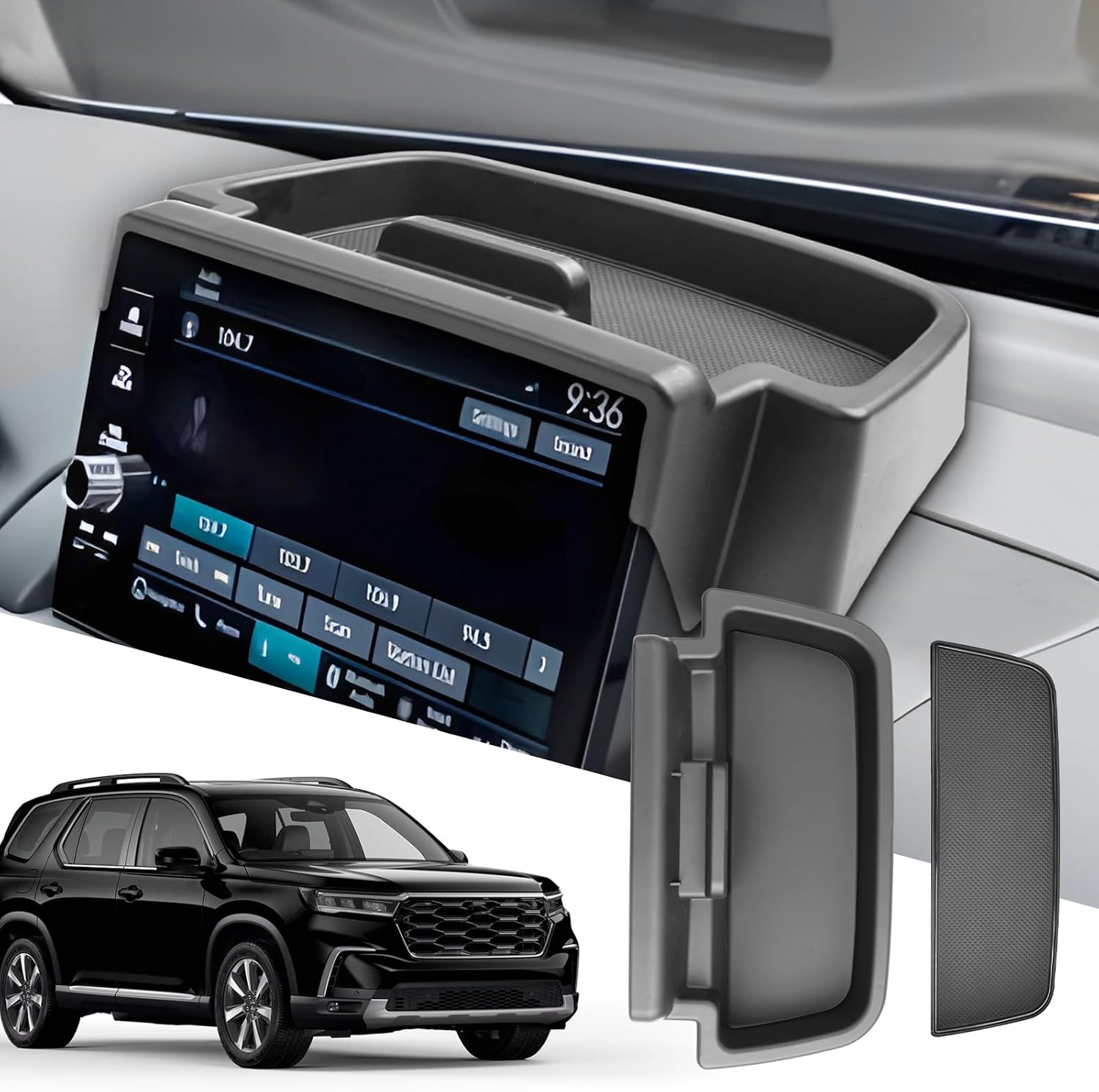SXCY for 2024 2025 Honda Pilot Center Console Organizer 2023 2024 2025 Pilot Dashboard Tray for 9 Inch Screen 2024 2025 Pilot Screen Back Organizer 2024 2025 Pilot Accessories