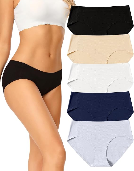 VOENXE Seamless Knickers for Women,No Vpl Ladies Underwear Pants Hipster