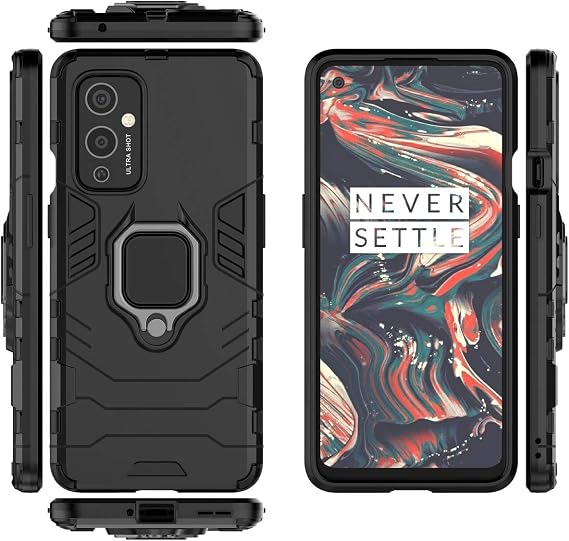 Case for OnePlus 9 Case Cover,Bracket Shell Case for OnePlus 9 LE2110 LE2111 Case Black