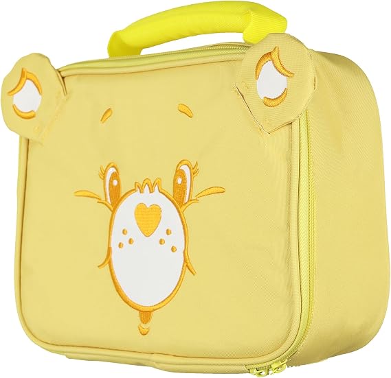 Mad Engine Care Bears Lunch Box Funshine Bear Embroidered Face Insulated Tote Bag with 3D Ears 10"