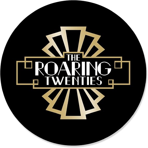 Big Dot of Happiness Roaring 20's - 1920s Art Deco Jazz Party Circle Sticker Labels - 24 Count