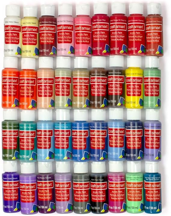 Craft Smart 36 Assorted Acrylic Paint Set - Non-Toxic Paint For Drawing, Painting, Art & Crafts Supplies - 1 Pack